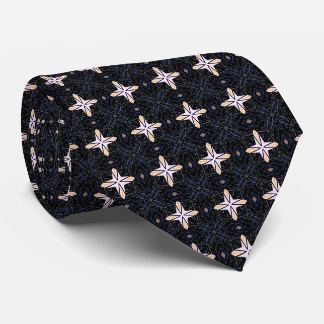 Stellar Stars Black Neck Tie (Rolled)