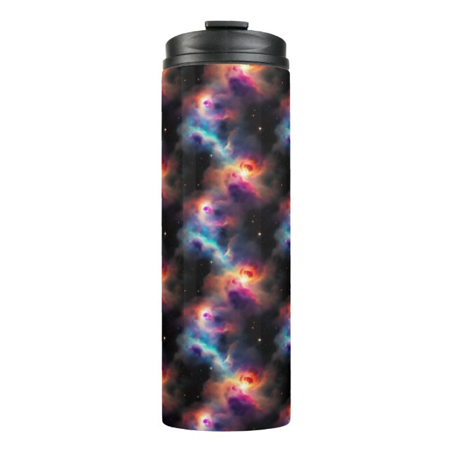 Stellar Symphony Galactic Nebulas Pattern Thermal Tumbler (Front)