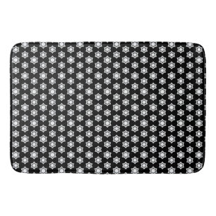 Stellar Tessellation: Repetitive White Stars Bath Mat