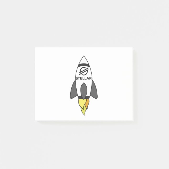 Stellar To The Moon Rocket Post-it Notes (Front)