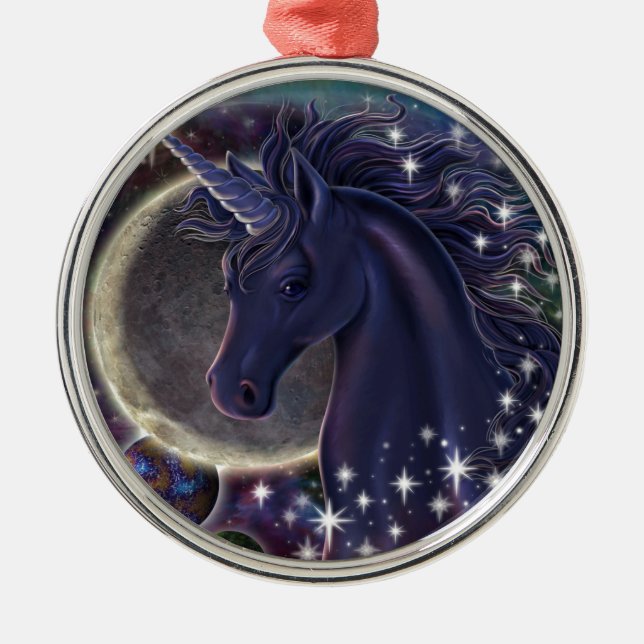 Stellar Unicorn Metal Tree Decoration (Front)