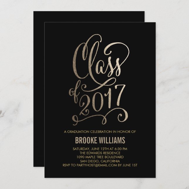 Stellar Year EDITABLE COLOR Graduation Invitation (Front/Back)