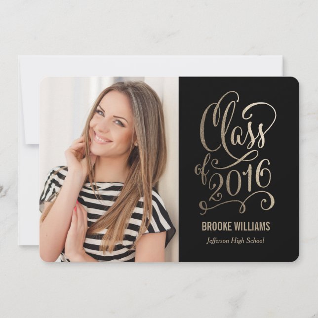 Stellar Year Editable Colour Graduation Invitation (Front)