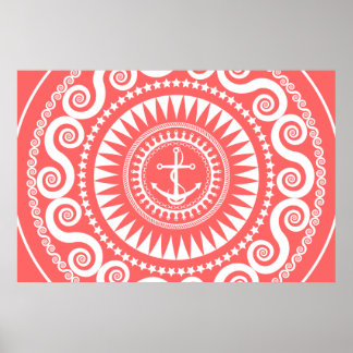 StellaRoot Anchor Down Pink Preppy Poster