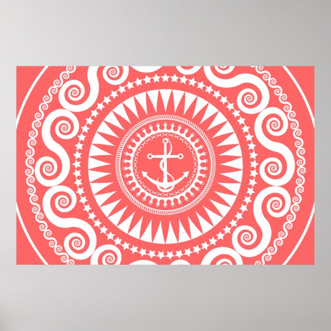 StellaRoot Anchor Down Pink Preppy Poster (Front)