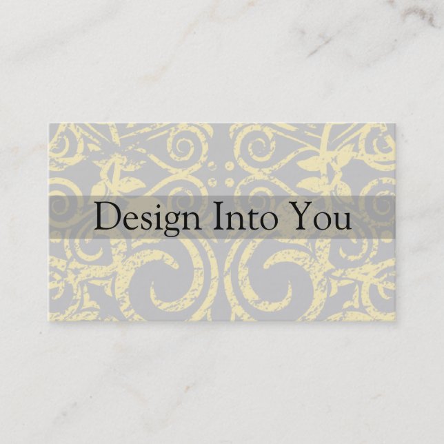StellaRoot Designs Damask Grunge Business Card (Front)