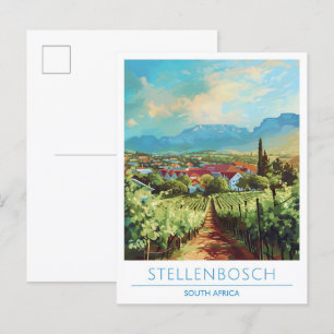 Stellenbosch South Africa Vintage Travel  Postcard