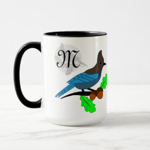 Steller Blue Jay Monogram Mug
