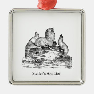 Steller Sea Lion Metal Tree Decoration