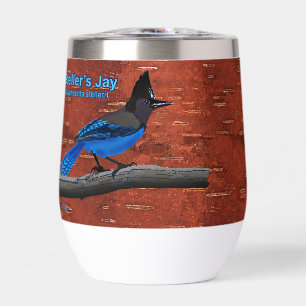 Steller's Jay On Inner Birch Bark