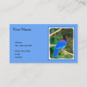 Steller's Jay Painting - Original Bird Art Business Card