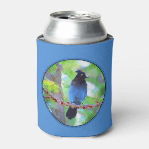 Steller's Jay Painting - Original Bird Art Can Cooler
