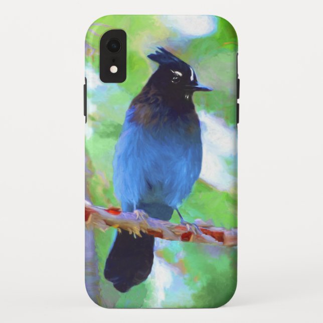 Steller's Jay Painting - Original Bird Art Case-Mate iPhone Case (Back)