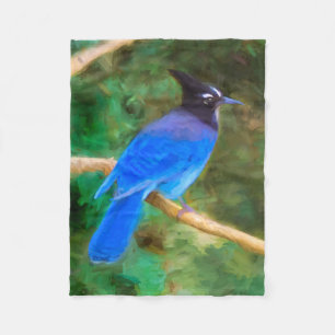 Steller's Jay Painting - Original Bird Art Fleece Blanket