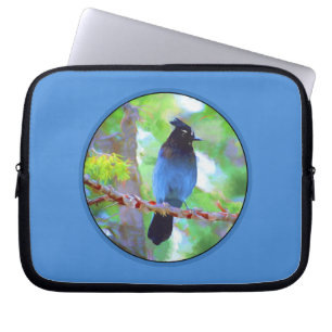 Steller's Jay Painting - Original Bird Art Laptop Sleeve