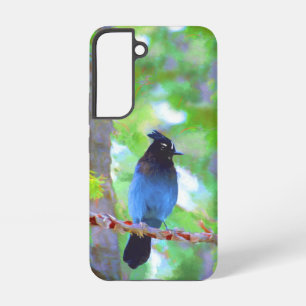 Steller's Jay Painting - Original Bird Art Samsung Galaxy Case