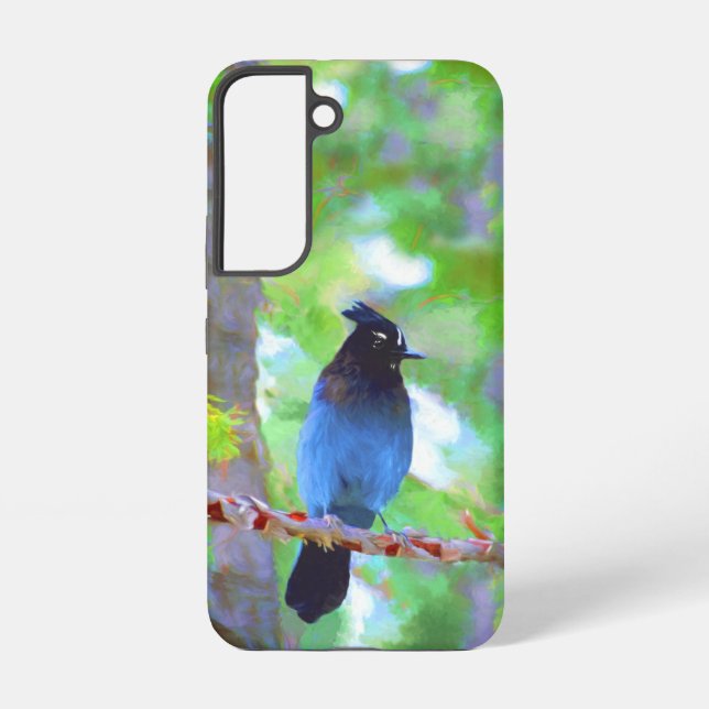 Steller's Jay Painting - Original Bird Art Samsung Galaxy S22 Case (Back)