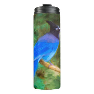 Steller's Jay Painting - Original Bird Art Thermal Tumbler