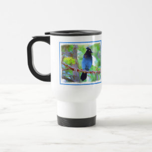 Steller's Jay Painting - Original Bird Art Travel Mug