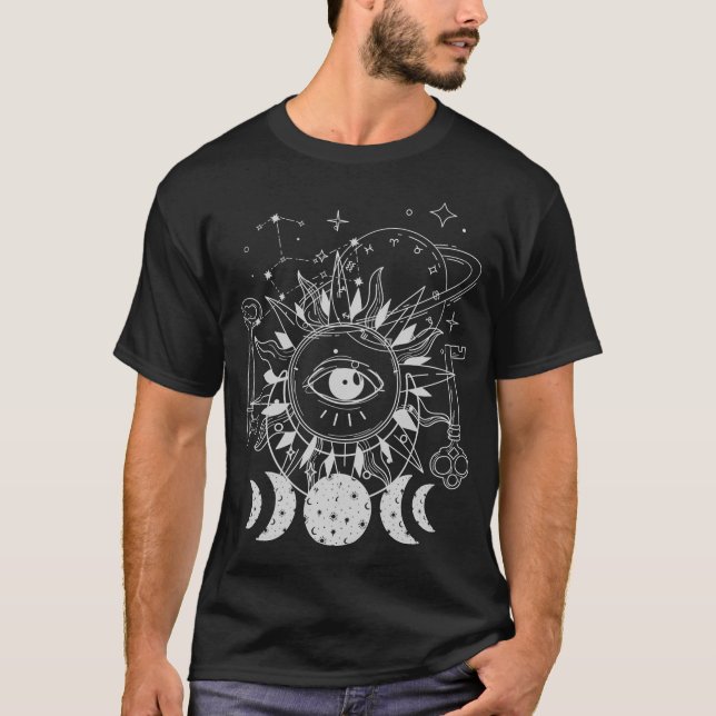 Stellium Eclipse Astrology Zodiac T-Shirt (Front)