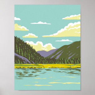 Stelvio National Park in Italy Art Deco Poster