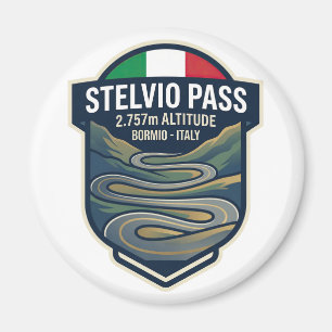 Stelvio Pass - Dolomites Racing Road Magnet