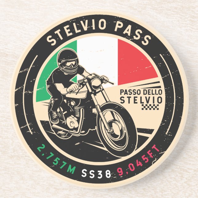 Stelvio Pass | Passo Dello Stelvio | Motorcycle Coaster (Front)