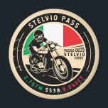 Stelvio Pass | Passo Dello Stelvio | Motorcycle Magnet<br><div class="desc">Stelvio Pass done in a vintage,  distressed style emblem. It is a famous mountain pass found along the Eastern Alps in Italy.</div>