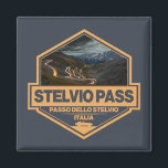 Stelvio Pass Passo Dello Stelvio Travel Art Badge Magnet<br><div class="desc">Stelvio Pass done in a vintage style emblem. It is a famous mountain pass found along the Eastern Alps in Italy.</div>