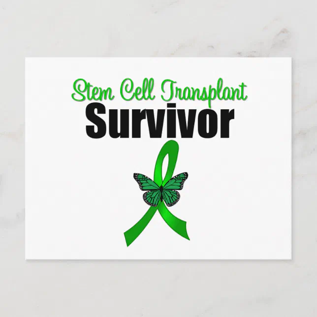 Stem Cell Transplant Survivor Butterfly Ribbon Postcard | Zazzle