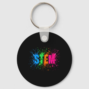 STEM Colourful Paint Splash Science Engineering Key Ring
