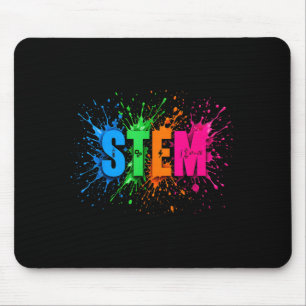 STEM Colourful Paint Splash Science Engineering Mouse Mat