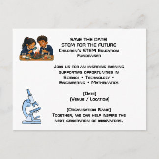 STEM Education Fundraiser Save the Date Card – Kid