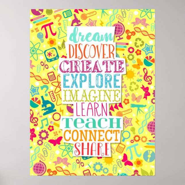 STEM Girls Rock Inspiration Yellow Poster (Front)