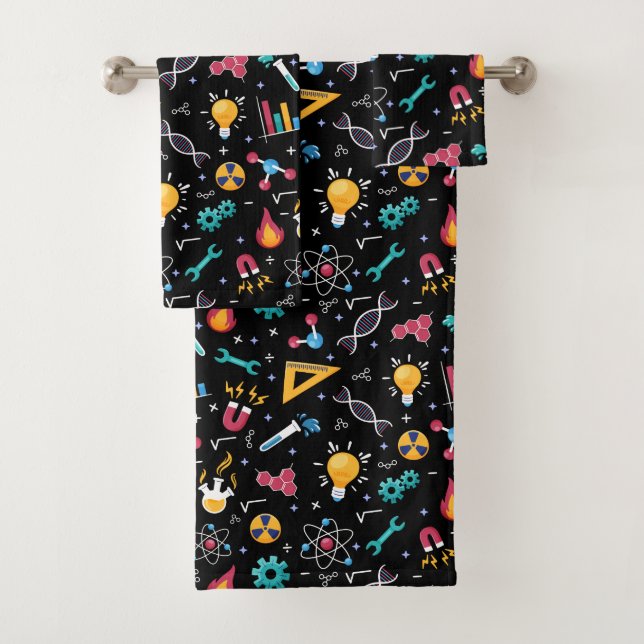 STEM icons pattern: science, engineering, etc. Bath Towel Set (Insitu)