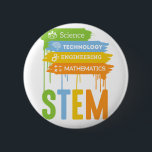 STEM Science Technology Engineering Math School 6 Cm Round Badge<br><div class="desc">STEM Science Technology Engineering Math School
Great gift idea for science majors,  technology majors,  engineering majors,  mathematics majors and anyone interested in and support these fields for the betterment of humankind.</div>