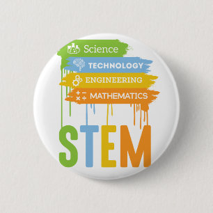 STEM Science Technology Engineering Math School 6 Cm Round Badge