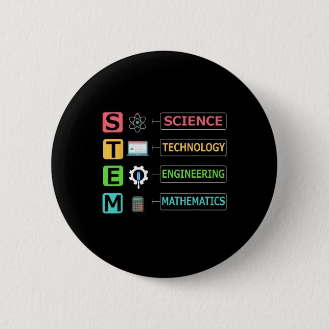 Stem Science Technology Engineering Math Teacher G 6 Cm Round Badge (Front)