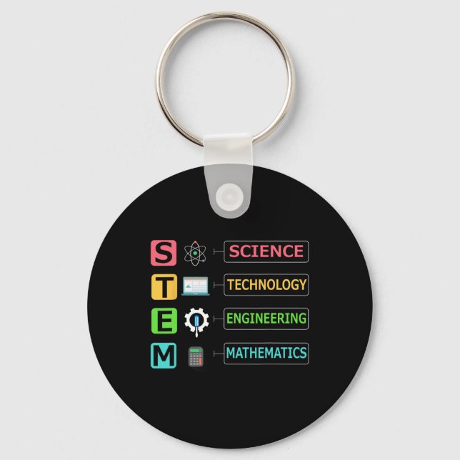 Stem Science Technology Engineering Math Teacher G Key Ring (Front)