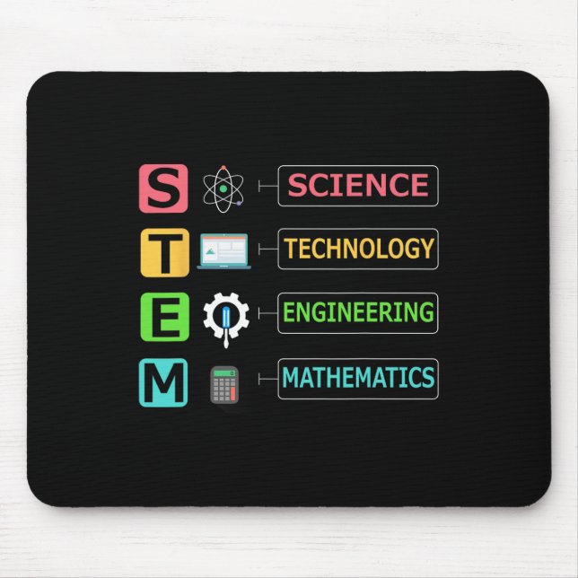 Stem Science Technology Engineering Math Teacher G Mouse Mat (Front)