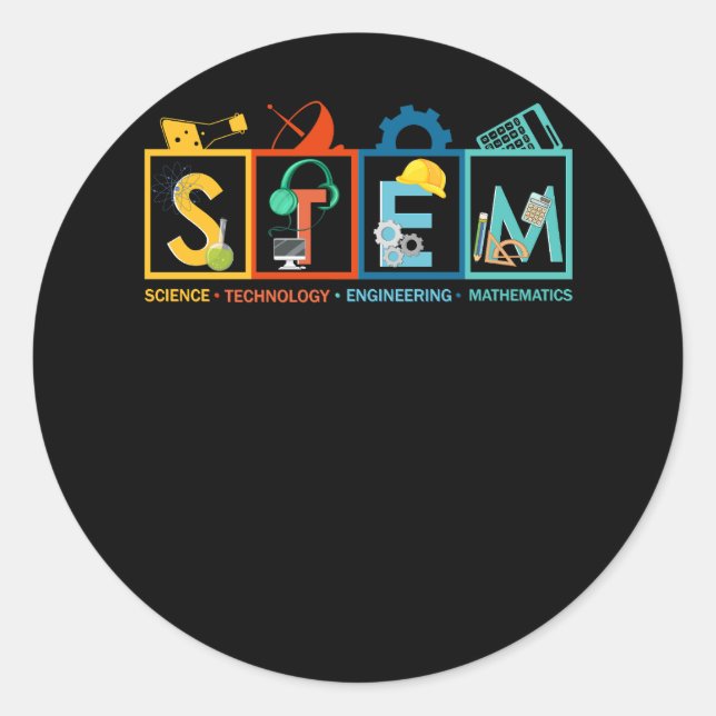STEM Science Technology Engineering Math Teacher S Classic Round Sticker (Front)