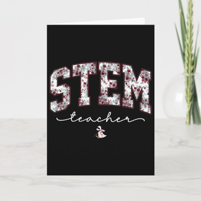 Stem Science Technology Engineering Math Teacher V Card (Front)