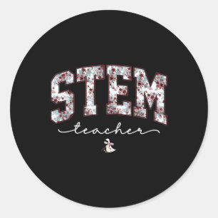 Stem Science Technology Engineering Math Teacher V Classic Round Sticker