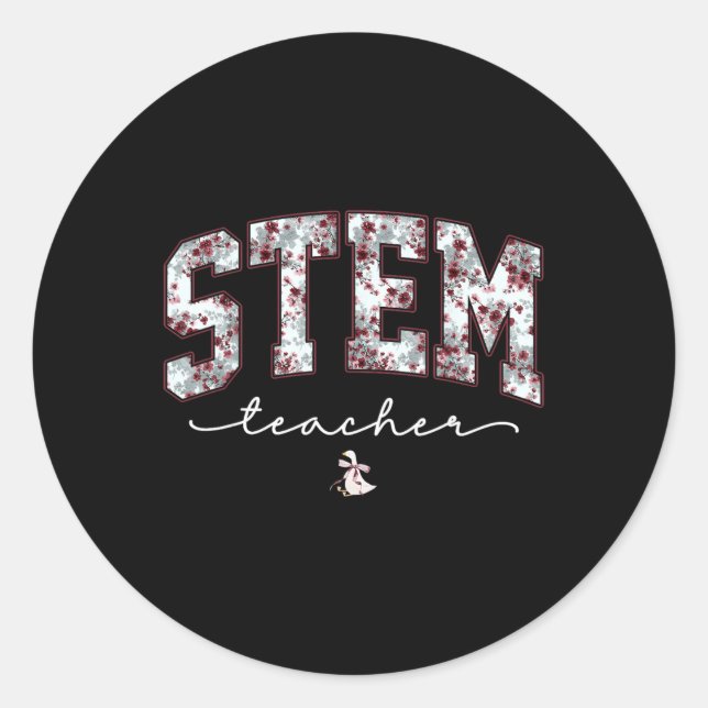 Stem Science Technology Engineering Math Teacher V Classic Round Sticker (Front)