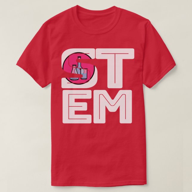 STEM Science Technology Engineering Math Typograph T-Shirt (Design Front)