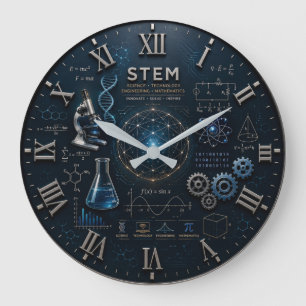 STEM Science Technology Engineering Mathematics Large Clock
