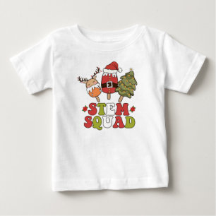 STEM Squad Reindeer Santa Tree Ice Cream Christmas Baby T-Shirt