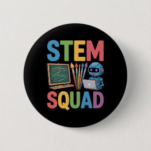 Stem Squad, Science Teacher Math Teaching Team  6 Cm Round Badge