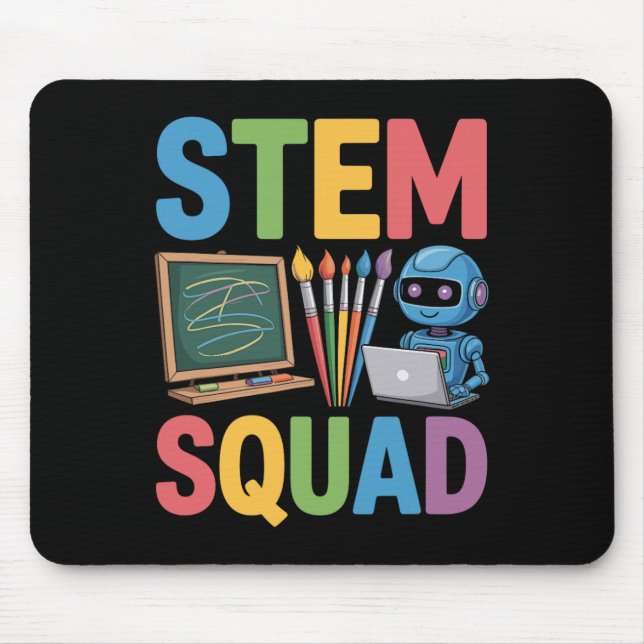 Stem Squad, Science Teacher Math Teaching Team  Mouse Mat (Front)