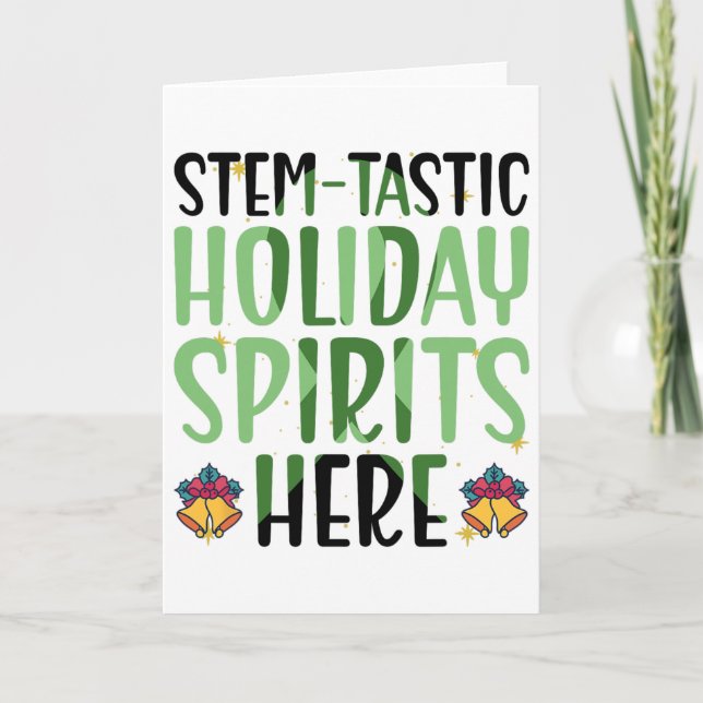 Stem-tastic Holidy Spirits Here - Stem Cell Christ Card (Front)
